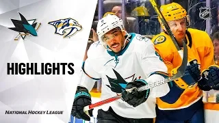 NHL Highlights | Sharks @ Predators 12/10/19