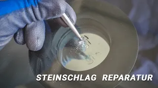 AUTOGLAS: Steinschlag Reparatur einer Frontscheibe | Steinschlagreparatur Rastatt