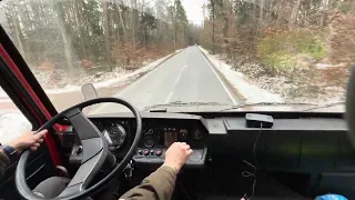 Driving Tatra 815 fully loaded dump truck