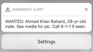 Emergency Alert System Used in Manhunt for Ahmad Rahami