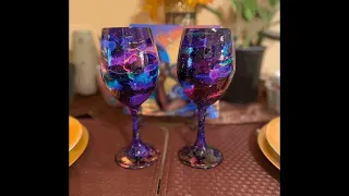 Alcohol Ink on Wine Glasses Step by Step Tutorial Watch Me Work!