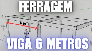 VIGA 6 METROS - QUAL FERRAGEM ?  I  Calculando Barras e Estribos