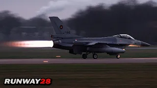 NATO 312 Squadron F-16s, Full Afterburner Take-Off