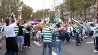 Celtic, Football club supporters in Barcelona - A trip into the crowd