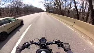 Harley Davidson Forty Eight Chasing a 70's Chevelle SS on Highway using GoPro Hero 3