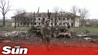 Russian shells hit frontline town in Ukraine's Kharkiv region