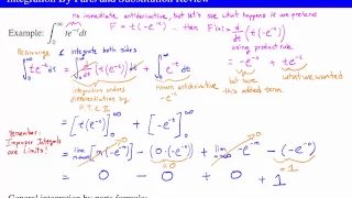 Integration By Parts and Substitution Review