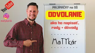 PRIJÍMAČKY na SŠ - ODVOLANIE | ako ho napísať, rady, dôvody