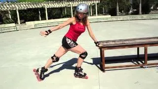 How to stop going backwards with an inverted Powerslide on rollerblades or inline skates.