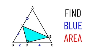 A Nice Math Olympiad Geometry Problem | Find the blue area | Important Geometry and Algebra Skills