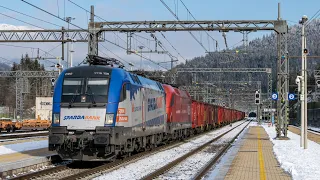 TRENI MERCI SULLA NEVE TRA ITALIA E AUSTRIA: STAZIONE DI TARVISIO BOSCOVERDE parte 9