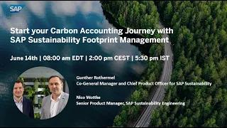 Start your Carbon Accounting Journey with SAP Sustainability Footprint Management