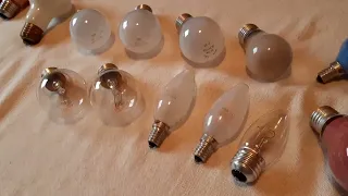 C: A collection of lamps, fluorescent bulbs, halogen lamps and others