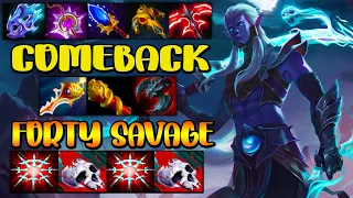 FORTY SAVAGE - UNBELIEVABLE COMEBACK - MOST INTENSE CARRY PHANTOM ASSASSIN - DOTA 2 GAMEPLAY