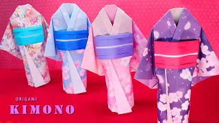 【折り紙】かんたん！着物（kimono）・ゆかたの作り方