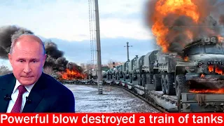 4 minutes ago! Himars hit with full ammunition - a powerful blow destroyed a 40-car train of tanks