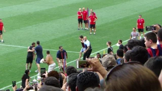 Crazy Fans Run On Field During FC Barcelona Practice Red Bull Arena New Jersey July 21, 2017