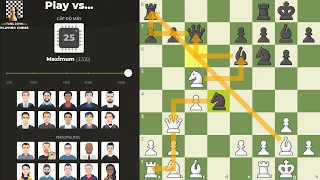 Vua Cờ Magnus Carlsen vs. Máy Tính Cấp Độ Cao Nhất Maximum 25 Chess.com