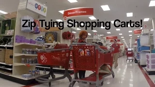 Zip Tying Shopping Carts Together!