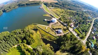 Палашкино. Рузское водохранилище. Съёмка с коптера в 4К. 25 09 2017 г. Населенные пункты района.