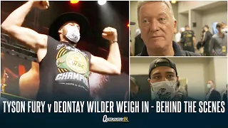 TYSON FURY EXCLUSIVE BEHIND THE SCENES BEFORE DEONTAY WILDER WEIGH IN (w/ FRANK WARREN, TOMMY FURY)