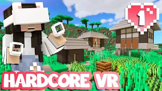 💙Let's Play Minecraft Hardcore VR! A New World! Ep.1