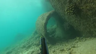 Spearfishing and Exploring Sunken Bunker Ruins Off Sand Island in Honolulu, Hawaii