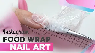 Gel Nail Extension | Instagram Plastic Wrap Nail Art