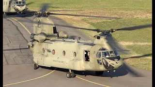 😲 2 US Army Boeing CH-47F Chinook "Musketeer Operation" 😲 / Start Up Taxi and Take Off