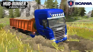 Spintires: MudRunner - SCANIA Dump Truck Stuck In The Mud