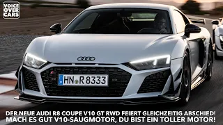 10 Fakten zum 2023 Audi R8 Coupé GT RWD - Wir verabschieden uns vom V10 :-( | Voice over Cars News