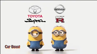 Nissan GTR 35 VS Toyota Supra minions style#trending #tiktok #status #funny #foryou #gtr #supra