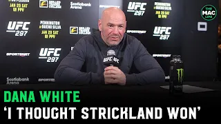 Dana White: ‘I thought Sean Strickland won'; UFC 300 main event to be announced next week