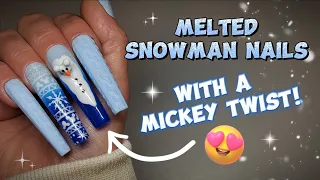 MELTED MICKEY SNOWMAN NAILS! | SWEATER NAILS | MELODYSUSIE