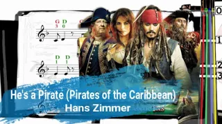 He's a Pirate | Pirates of the Caribbean | Violin SHEET MUSIC [With Fingerings] Hans Zimmer [Lv 3]