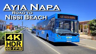 Ayia Napa Cyprus, Road to Nissi Beach , 4K 60fps HDR 💖 Best Places 👀 Motorbike trip , city ride