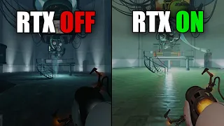 Portal RTX Remix On vs Off