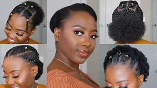 4C Hairstyles For Short Hair | Perfect for school & work 👸🏿