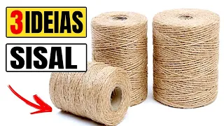 3 Idéias Incríveis de artesanato com Corda de Sisal e juta😱✂️