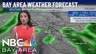 Bay Area Forecast: Scattered Showers; Stronger Storm Monday Night