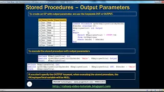 Part 19 Stored procedures with output parameters