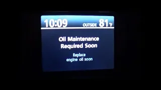 2010 Toyota Highlander Reset Oil Maintenance Notification