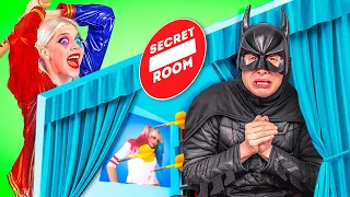 How To Survive with Harley Quinn or Batman in one secret room | LOW-BUDGET ROOM MAKEOVER by Ha Hack