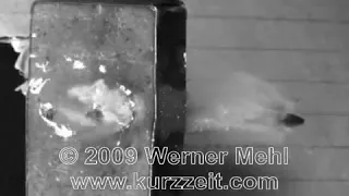 One million fps Slow Motion video of bullet impacts made by Werner Mehl from Kurzzeit