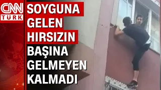 Yakaladığı hırsızı camdan aşağı salladı