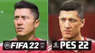 FIFA 22 vs eFootball 2022 - FC Bayern Munich Player Faces Comparison