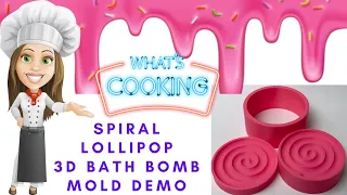 Spiral Lollipop 3D Bath Bomb Mold Demo - Printed by The Soap Chef, available for sale on our website