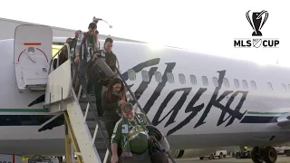 Portland Timbers fans arrive in Ohio via Alaska Airlines charter | MLS Cup | Dec. 5, 2015