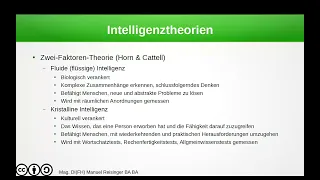 Psychologie - Kognition - Intelligenztheorien