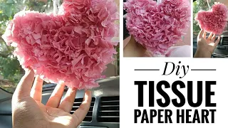 Tissue Paper Puffy Heart Valentines Window  Decoration -Easy Craft Project